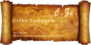 Cifka Zsuzsanna névjegykártya